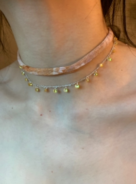 废土风双层流苏choker颈链女贴肤布艺锁骨链波西米亚风项链小众潮