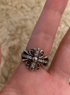 棠洛vintage微镶钻版十字架戒指女甜酷风宽版指环开口可调节2026