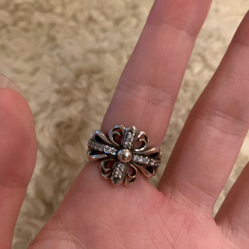 棠洛vintage微镶钻版十字架戒指女甜酷风宽版指环开口可调节2026