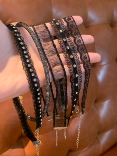 棠洛 黑色蕾丝choker项圈女细款百搭颈链个性小众锁骨链辣妹风潮