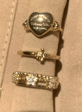 棠洛 高级感浅钛金戒指女小众简约食指戒指叠戴精致指环日常通勤