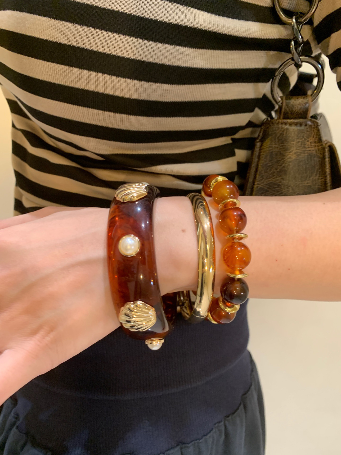 3只装 美拉德手镯叠戴女小众vintage高级感手环波西米亚风手饰品