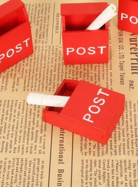 1:12Dollhouse娃娃屋迷你红色信箱 迷你袖珍邮箱微缩场景装饰配件