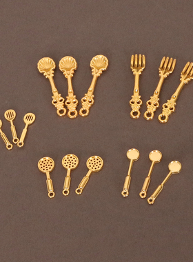 Dollhouse微缩仿真迷你娃娃屋刀叉勺餐具场景模型配件生活布景OB1