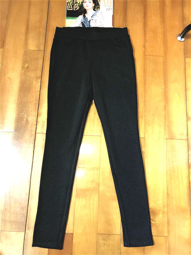 筷子腿加绒chao显瘦纯黑铅笔裤