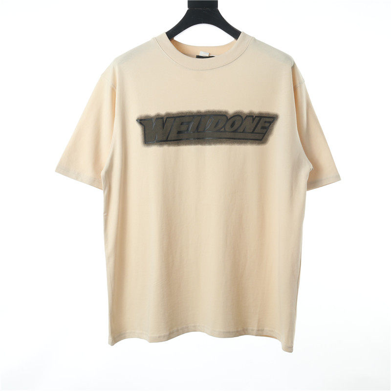 WELL CANDY 시리즈 형광 문자 프린트 티셔츠 여름 캐주얼 커플을위한 다목적 반팔 탑