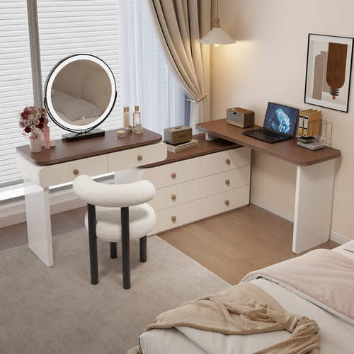 简约梳妆台桌床尾组合书柜化妆柜