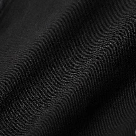 有质感的纯黑色斜纹水洗无弹加厚牛仔布料面料高端