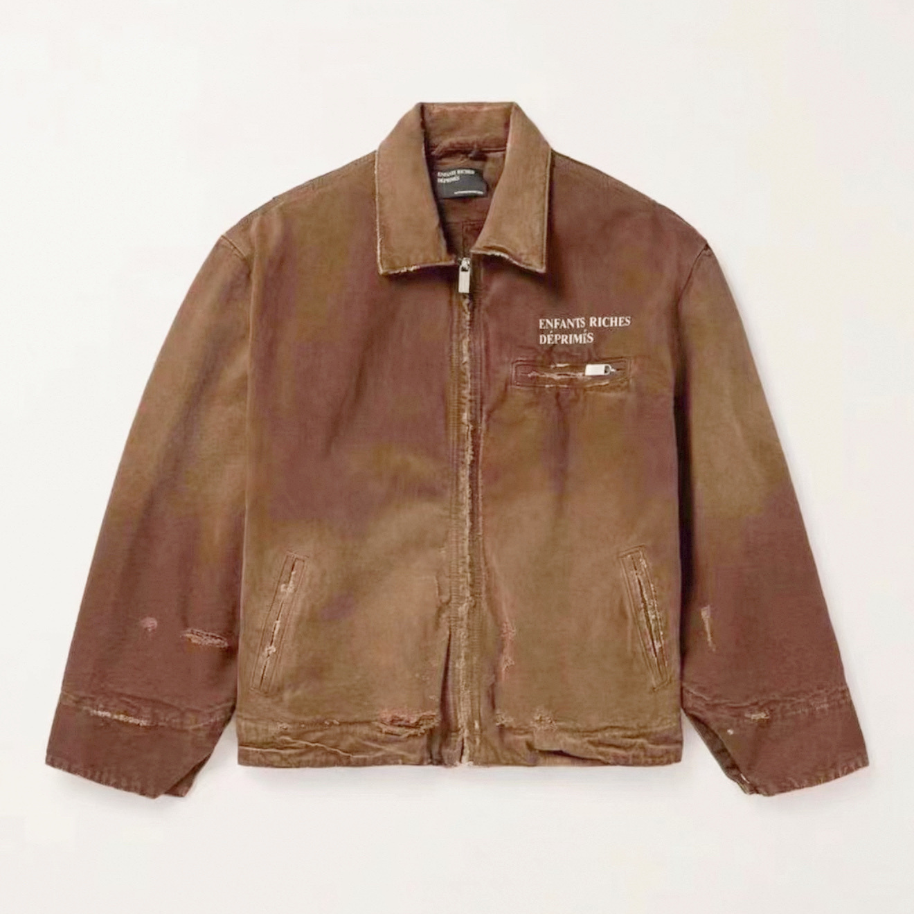 ERD忧郁的富二代底特律翻领帆布水洗做旧长袖美式休闲宽松卫衣潮