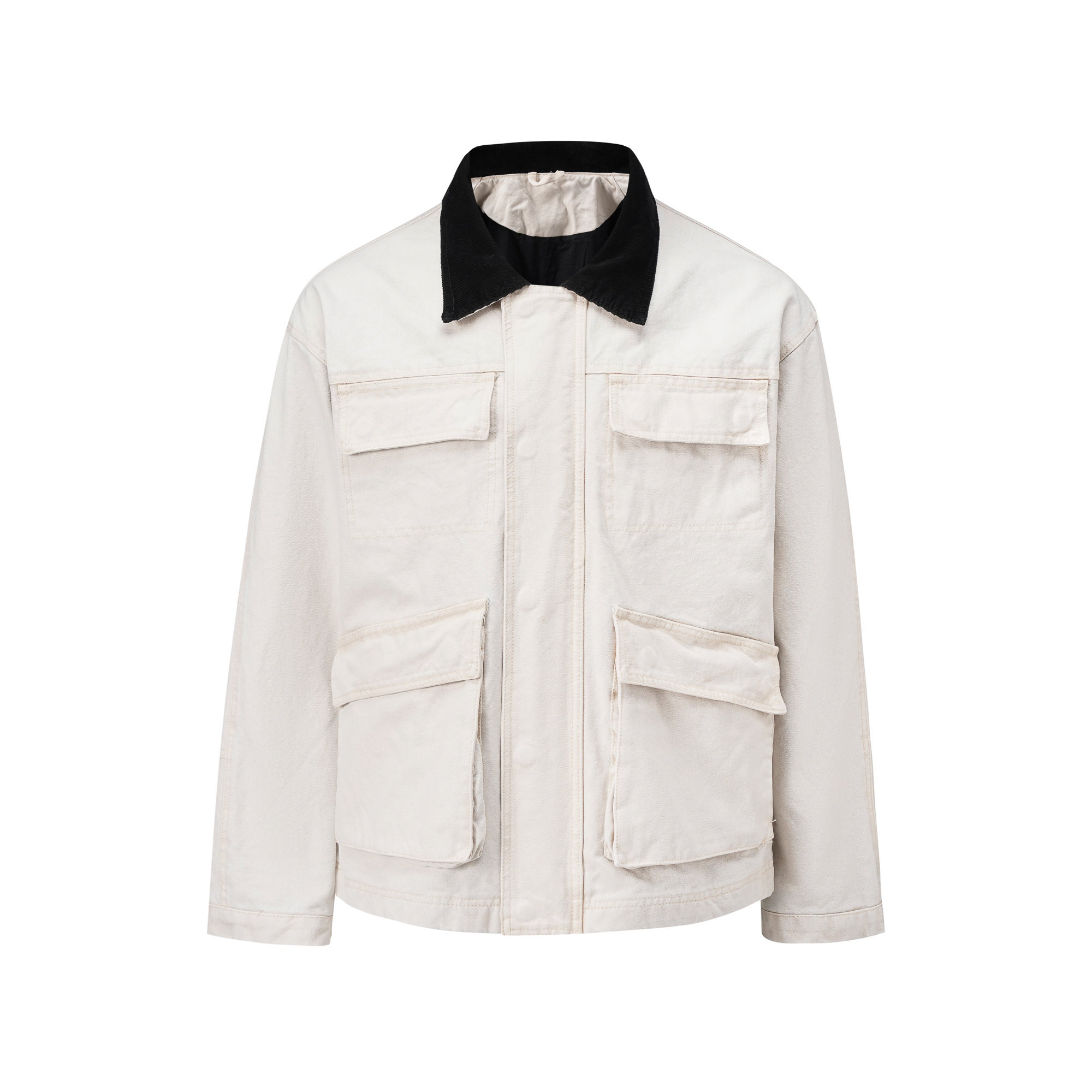 UNZEOT美式复古水洗做旧多口袋工装夹克男女重磅帆布外套ins,男装,夹克,淘宝优惠券,粉丝福利购,淘宝优惠卷