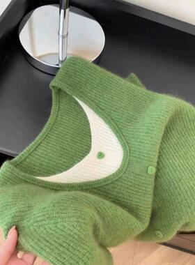 设计感织假两领件毛衣套头秋女冬202针5新款SYY-1025宽松慵懒风软