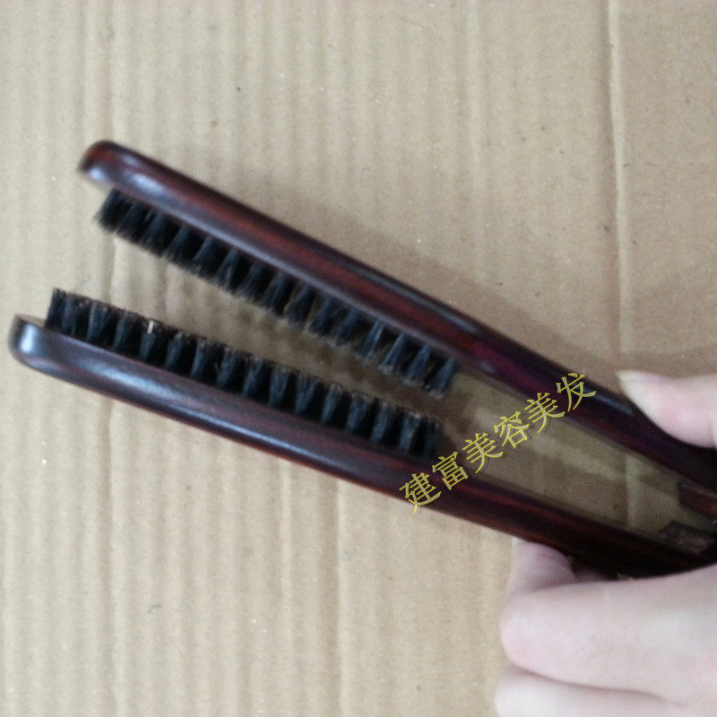 自然大s实木猪鬃毛耐热直发梳