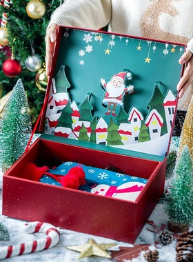 Christmas 3D gift box, large scarf, thermos cup gift包装盒