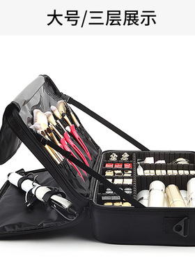 Large capacity professional makeup bag toolkit专业化妆包
