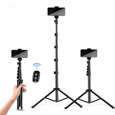 Aluminum alloy selfie stick Bluetooth phone holder tripod