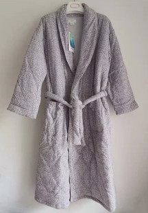 棉花堡棉袍秋冬男士睡袍浴袍针织夹棉保暖睡衣长款全棉浴袍40638