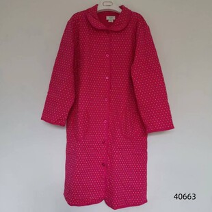 棉花堡睡衣秋冬女款夹棉睡袍男款纯棉针织长袍棉袍浴袍断码家居服