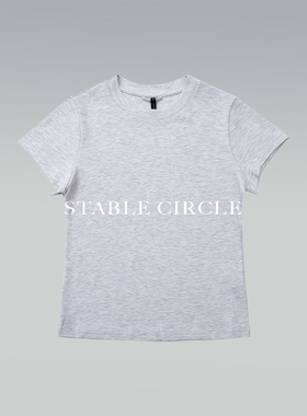 stable circle 25ss 女版270g“海军”修身高弹纯色短袖T恤