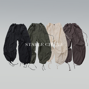 CIRCLE 裤 25ss baggy阔腿工装 轻薄型尼龙防泼水速干伞兵裤 STABLE