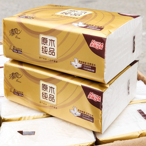清风金装抽纸100抽整箱24包
