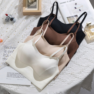 古妃3131美背内衣女无钢圈聚拢文胸薄款 带胸垫可外穿内搭吊带背心