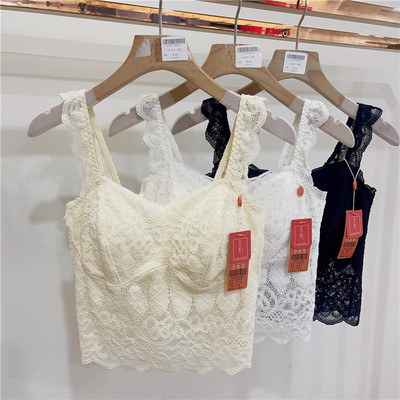 防走光一字领裹胸一体杯性感吊带