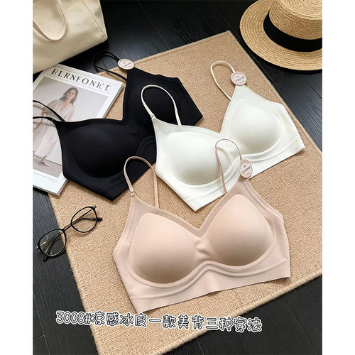 夏季超薄凉感冰丝抹胸固定杯文胸
