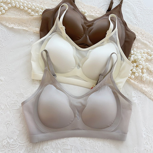 古妃1098网纱无痕云朵花瓣杯内衣无钢圈透气聚拢性感放下垂文胸罩