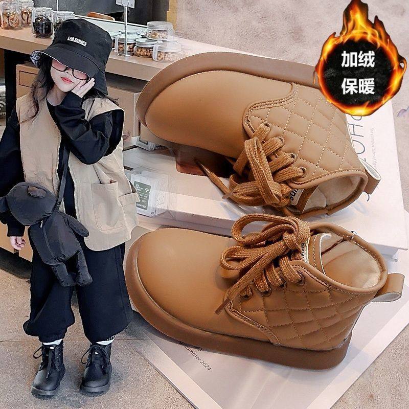 儿童棉鞋男童软底帅气加绒保暖马丁靴2025冬季新款女童小学生短靴,童鞋/婴儿鞋/亲子鞋,棉靴,淘宝优惠券,粉丝福利购,淘宝优惠卷