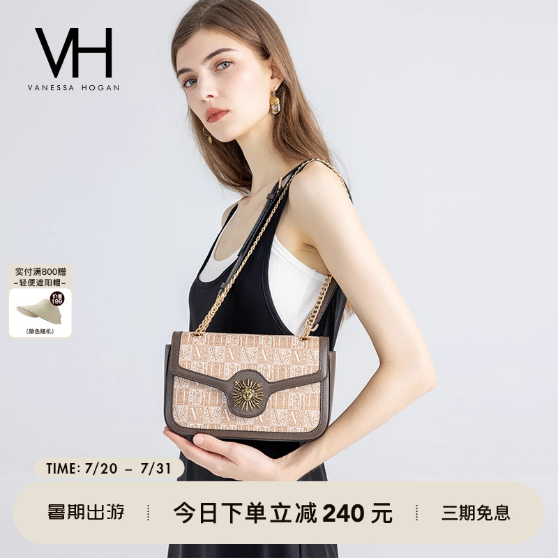 VH女包复古老花太阳神单肩斜挎包