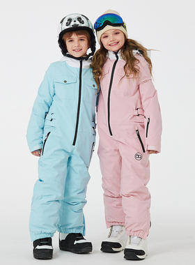 ARCTIC QUEEN儿童滑雪裤女童防水防风保暖宽松男童中大童连体衣