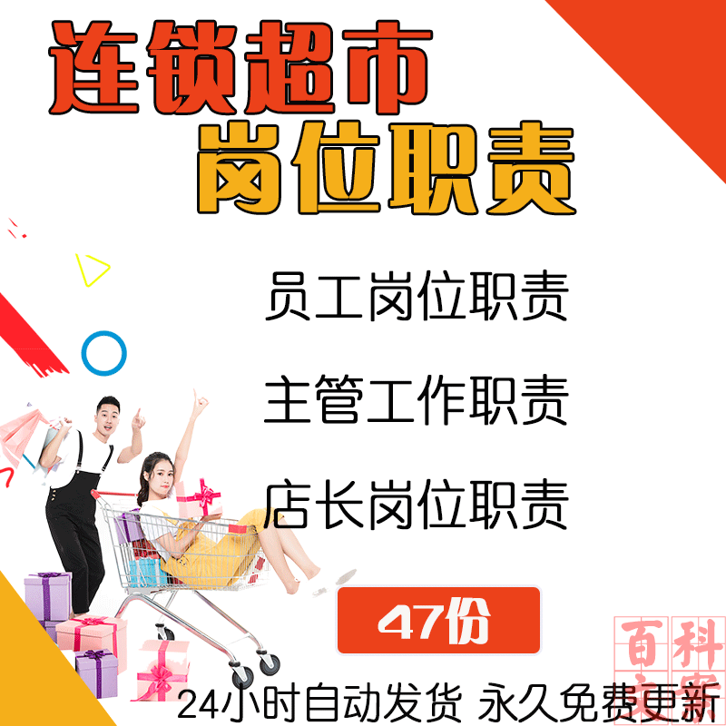 连锁超市便利店店长员工主管企划部各岗位职责职务说明书模板资料