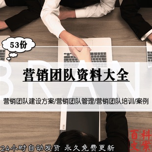 中小企业公司营销团队建设方案管理制度培训课件案例模板资料大全
