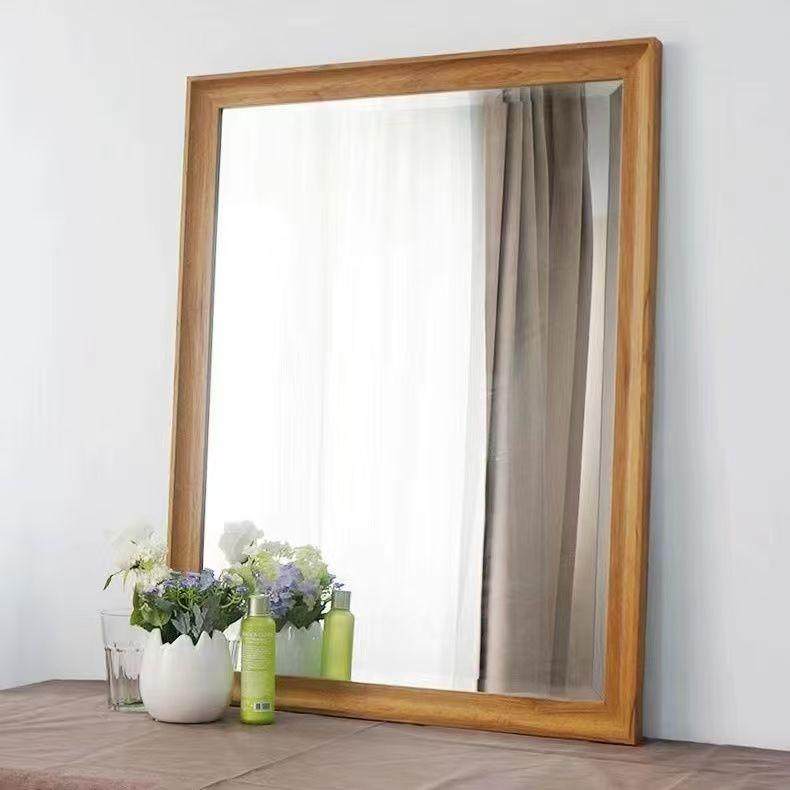 北欧桌面木纹镜子卫生间卫浴挂墙浴室镜家用美式化妆梳妆镜防爆镜,家装主材,浴室镜,淘宝优惠券,粉丝福利购,淘宝优惠卷