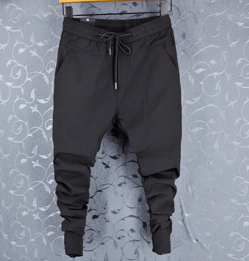 小脚弹力黑色速干韩版潮流休闲裤