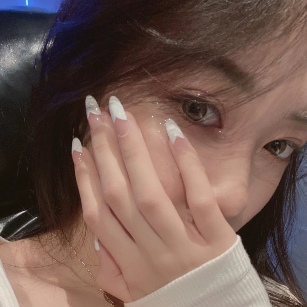 光疗甲片成品白色法式美甲成品假指甲贴片裸粉色穿戴甲片贴简约款