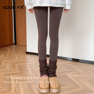 GOOD 袜350克打底袜 FA2025秋冬磨绒绵羊毛加绒加厚保暖中高腰连裤