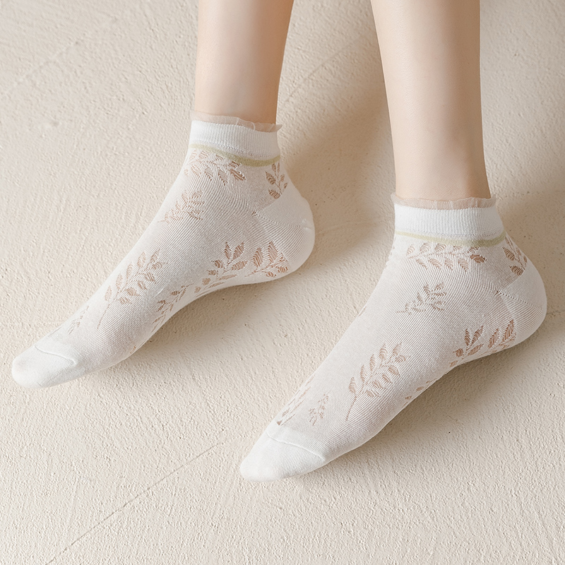 春夏季女薄款短袜镂空树叶棉质浅口日系可爱白色蕾丝边船袜ins潮,女士内衣/男士内衣/家居服,短袜,淘宝优惠券,粉丝福利购,淘宝优惠卷