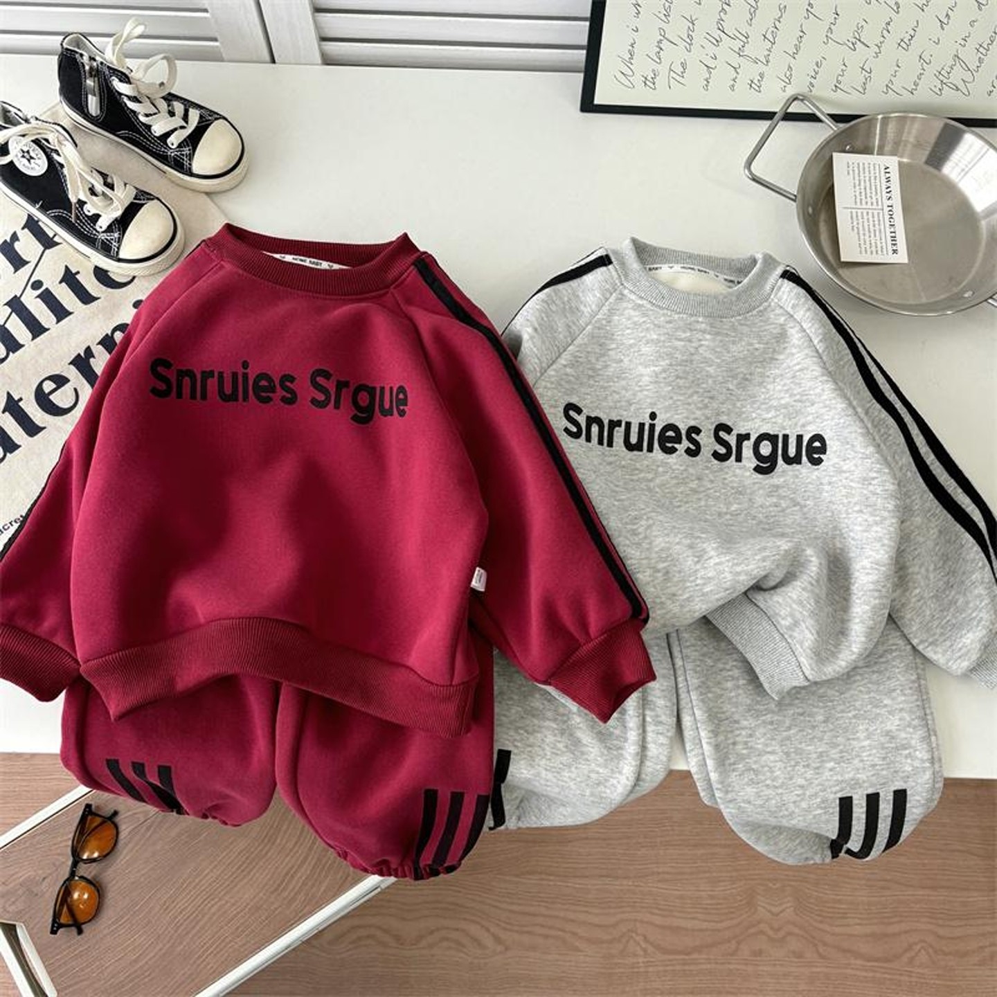 儿童加绒卫衣套装2026春秋冬款韩版洋气男女童宝宝休闲运动两件套,童装/婴儿装/亲子装,套装,淘宝优惠券,粉丝福利购,淘宝优惠卷