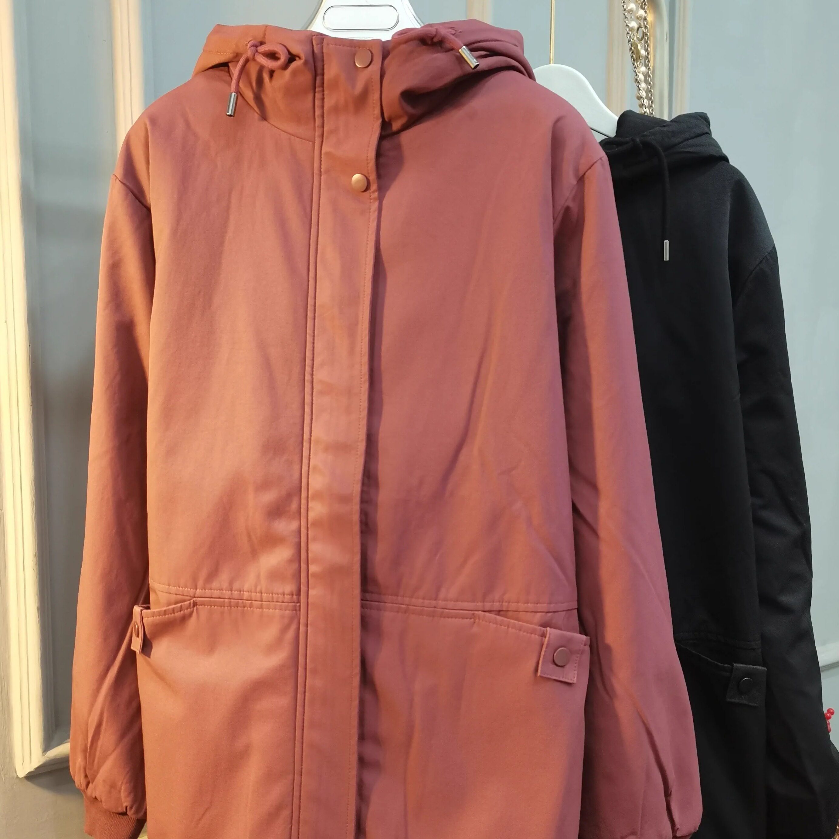 加绒加厚妈妈装中长款棉服大码