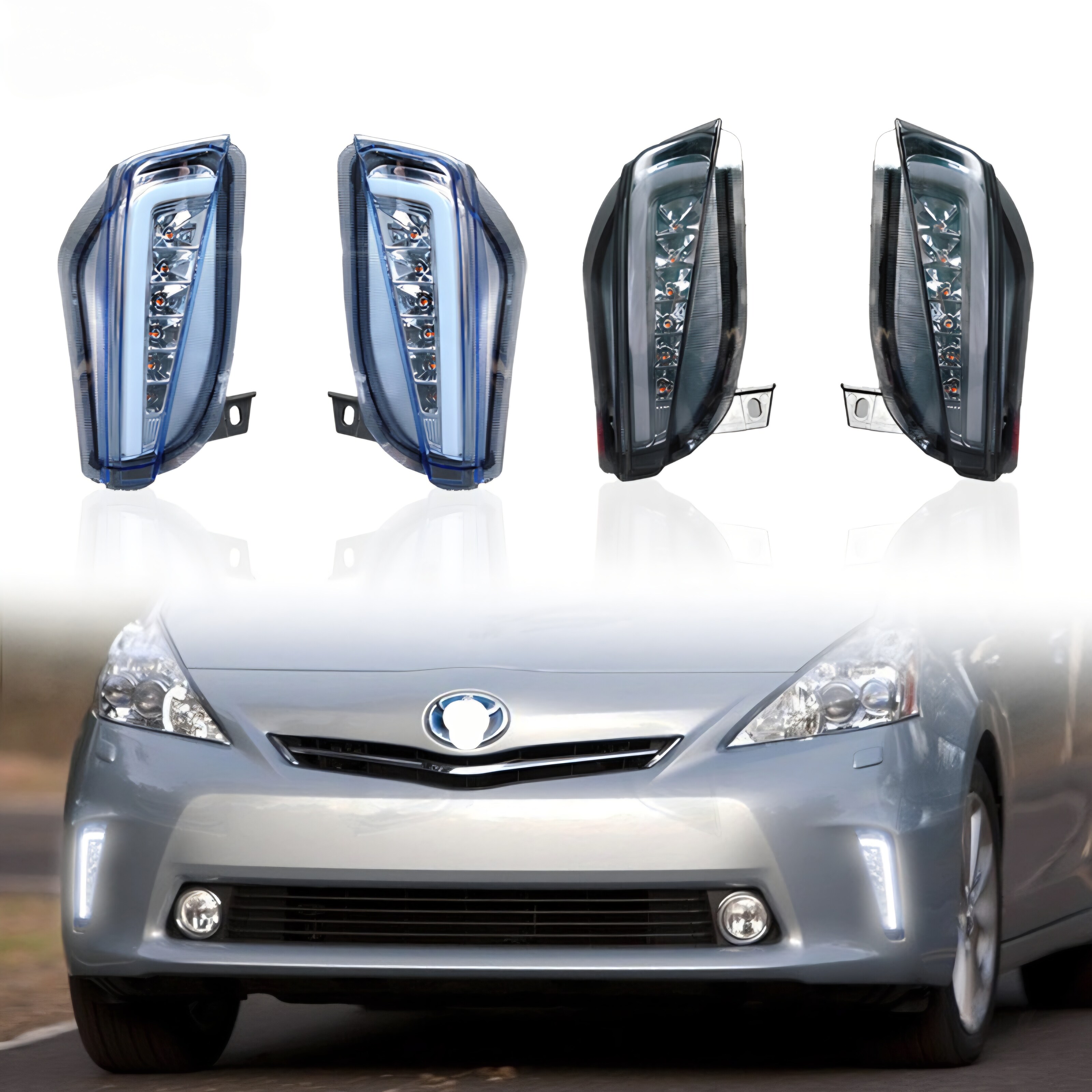 适用11-13款丰田普锐斯前雾灯改装LED日行灯Prius DRL专用前杠灯