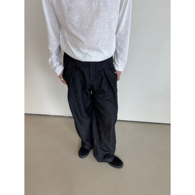 麻棉牛仔老钱风轻薄长裤牛仔裤