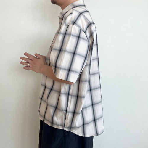 阴影格纹西海岸复古美式短袖衬衫