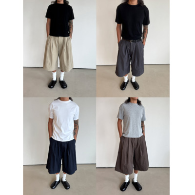 超大廓形设计师款休闲短裤8分裤