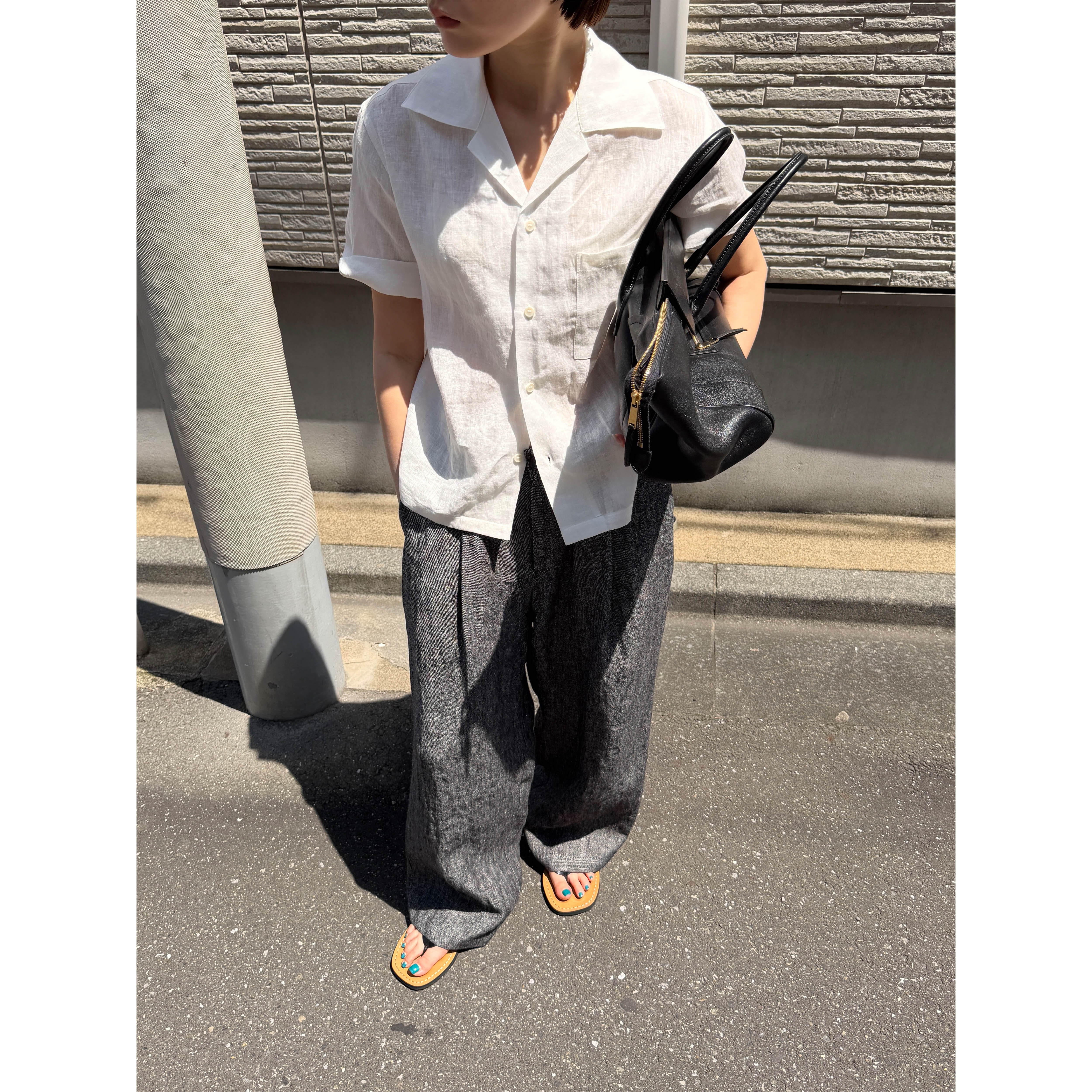 Anniehall26ss 「短款裁剪 100%天然亚麻 古巴领」多色短袖衬衫