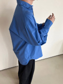 衬衫 Anniehall24ss shirt法式 包豪斯蓝复古长袖 bauhaus blue