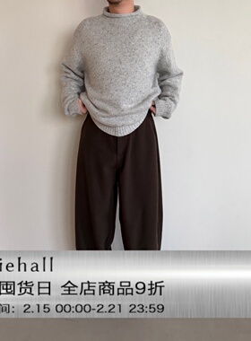 Anniehall25fw 加厚弯刀锥形宽松毛呢磨毛加厚西裤休闲裤保暖裤