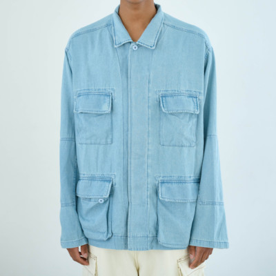 作训BDU四袋水洗牛仔衬衫外套