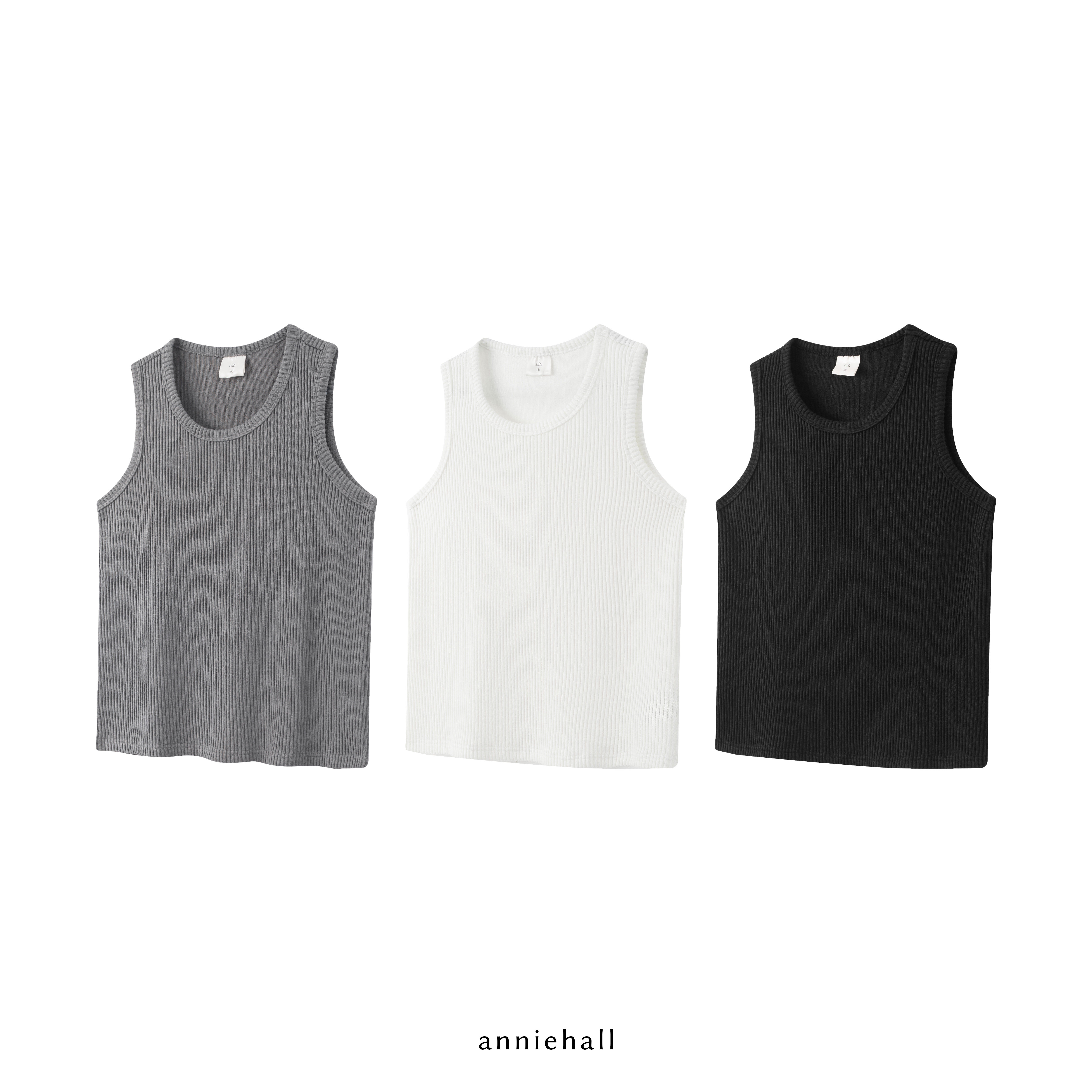 Anniehall25ss tank top泡泡棉肌理感重磅背心 小袖口不露副乳