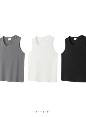 Anniehall25ss tank top泡泡棉肌理感重磅背心 小袖口不露副乳